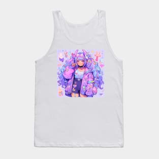 Maximum Effort to be Fancy - Psychedelic Manga Girl Tank Top